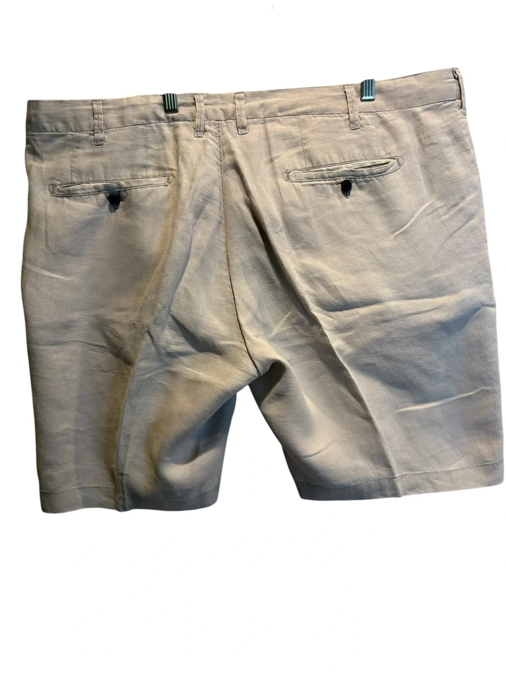 Ganesh - Men's Flat Front Linen Shorts. Size 40. Off White
